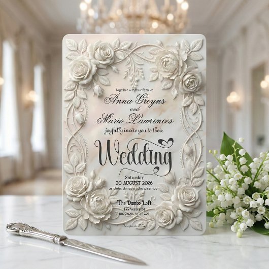 Nep 3D Reliëf Bloemige Bas-reliëf Klassieker Kaart