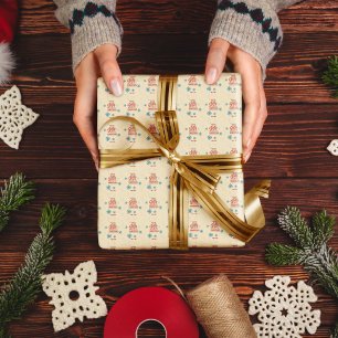 Nep 3D Sneeuwvlok Typografie Kerstmis Cadeaupapier