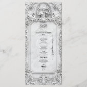 Nep 3D Witte Marmeren Reliëf Engel Zwanen Plat Men Menu (Voorkant)