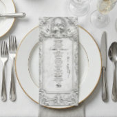 Nep 3D Witte Marmeren Reliëf Engel Zwanen Plat Men Menu