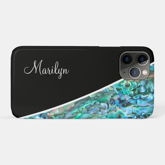 Nep Abalone Paua Shell Monogram Stijl Case-Mate iPhone Case (Achterkant (horizontaal))