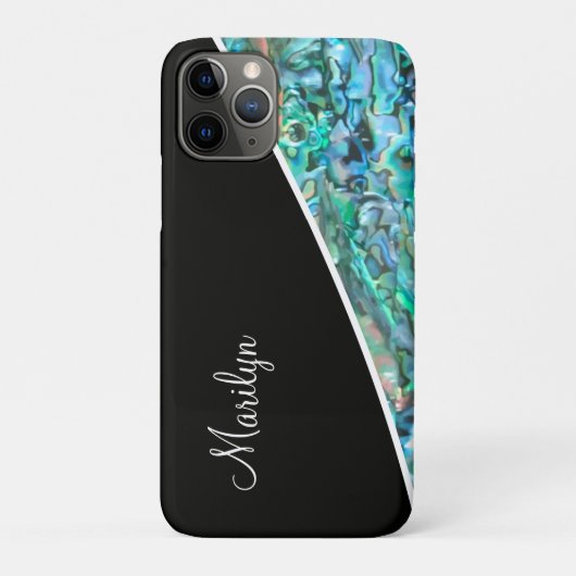 Nep Abalone Paua Shell Monogram Stijl Case-Mate iPhone Case (Achterkant)