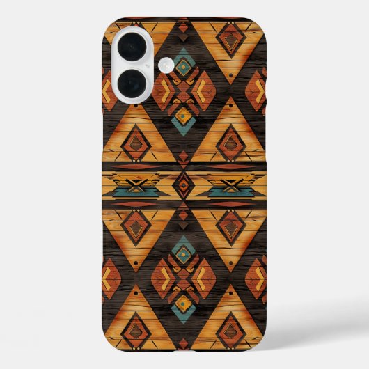 Nep Azteekse houtnerf Case-Mate iPhone Case (Achterkant)