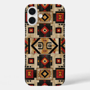 Nep Azteekse houtnerf  iPhone 16 Plus Hoesje