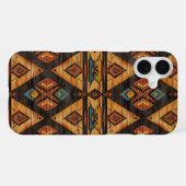 Nep Azteekse houtnerf iPhone Hoesje (Achterkant horizontaal)