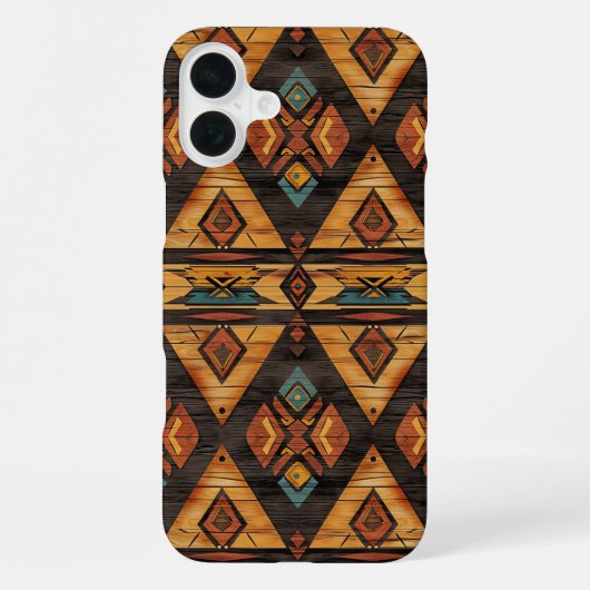 Nep Azteekse houtnerf iPhone Hoesje (Achterkant)