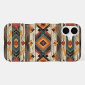 Nep Azteekse houtnerf iPhone Hoesje (Achterkant horizontaal)