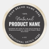 Nep-beige folieproduct ronde sticker (Voorkant)