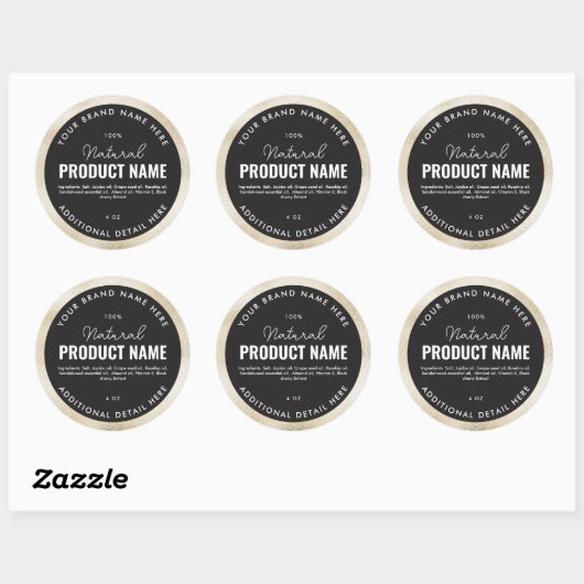 Nep-beige folieproduct ronde sticker (Vel)