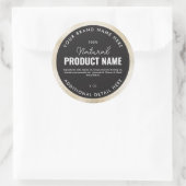 Nep-beige folieproduct ronde sticker (Tas)