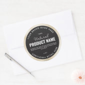 Nep-beige folieproduct ronde sticker (Envelop)