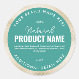 Nep-beige folieproduct ronde sticker