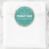 Nep-beige folieproduct ronde sticker (Tas)