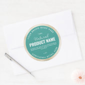 Nep-beige folieproduct ronde sticker (Envelop)