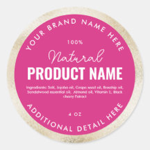 Nep-beige folieproduct ronde sticker