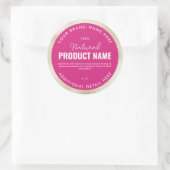 Nep-beige folieproduct ronde sticker (Tas)