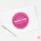 Nep-beige folieproduct ronde sticker (Envelop)