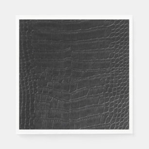 Nep Black Alligator Krokodillen Leerprint Servet