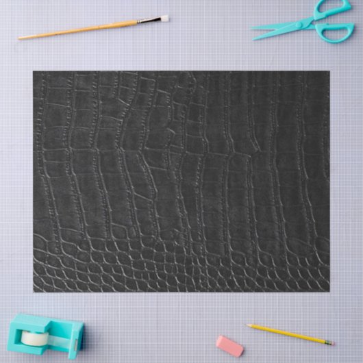 Nep Black Alligator Krokodillen Leerprint Tissuepapier (Craft)