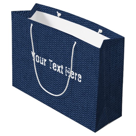 Nep blauw denim cadeautas met gepersonaliseerde te (Achterkant Gekanteld)