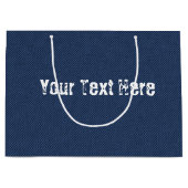 Nep blauw denim stof cadeautas met gepersonaliseer (Voorkant)