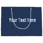 Nep blauw denim stof cadeautas met gepersonaliseer (Achterkant)