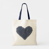 Nep Blauwe Denim Vlinder Tote Bag (Achterkant)