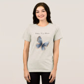 Nep Blauwe Denim Vlinder Tri-Blend Shirt (Voorkant volledig)