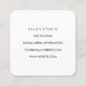 Nep Blauwe Leer / Goud Geborsteld Vierkante Visitekaartje (Achterkant)