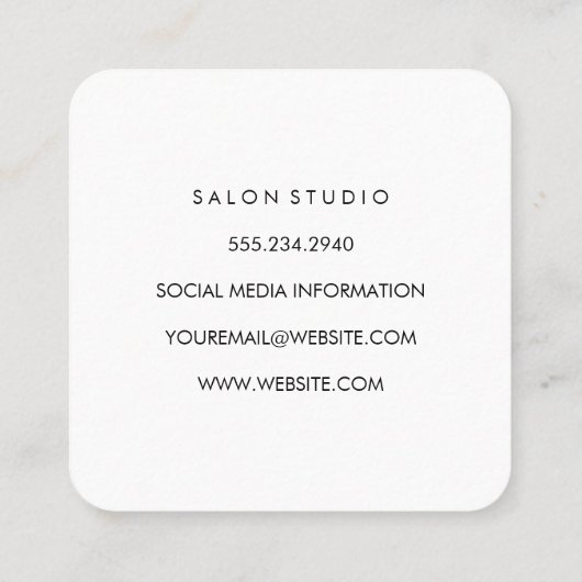 Nep Blauwe Leer / Goud Geborsteld Vierkante Visitekaartje (Achterkant)