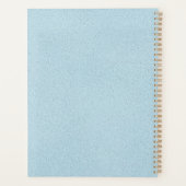 Nep Blauwe Leer Textuur Met Gouden Folie Banner Planner (Achterkant)