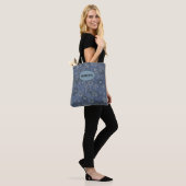 Nep Blauwe Suède en Western Blauwe Paisley   Tote Bag (Op model)