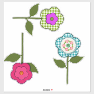 Nep bloemen met laagjes sticker