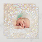 nep bokeh glittereffect babyfoto feestdagenkaart (Voorkant / Achterkant)