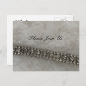 Nep bont en diamanten feestuitnodiging uitnodiging briefkaart (Voorkant / Achterkant)