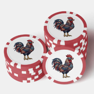 Nep Borduurwerk Patriottische Haan Poker Chips