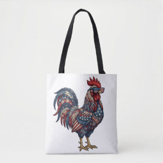 Nep Borduurwerk Patriottische Haan Tote Bag