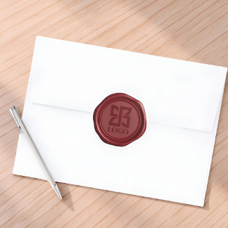Nep Bourgondië Was Elegant Zakelijk Logo Ronde Sticker