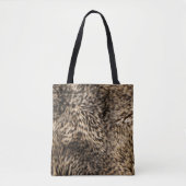 Nep bruin bont tote bag (Voorkant)