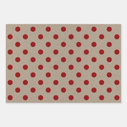 Nep bruin en rood kraftpapier met meerdere patrone inpakpapier vel (Voorkant)