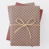 Nep bruin en rood kraftpapier met meerdere patrone inpakpapier vel