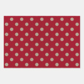 Nep bruin en rood kraftpapier met polka stippen inpakpapier vel (Voorkant)