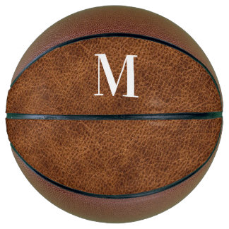 Nep bruin leer modern monogram basketbal
