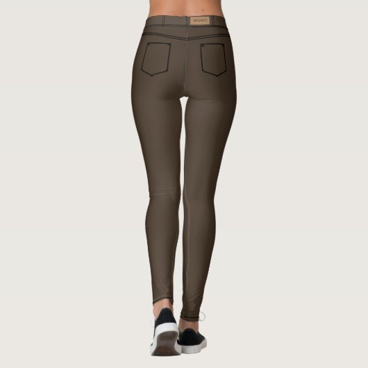 Nep bruine jeans leggings (Achterkant)
