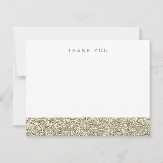 Nep-champagne goud glitters Bedankt (Voorkant)