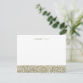 Nep-champagne goud glitters Bedankt (Staand voorkant)