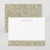 Nep-champagne goud glitters Bedankt (Voorkant / Achterkant)