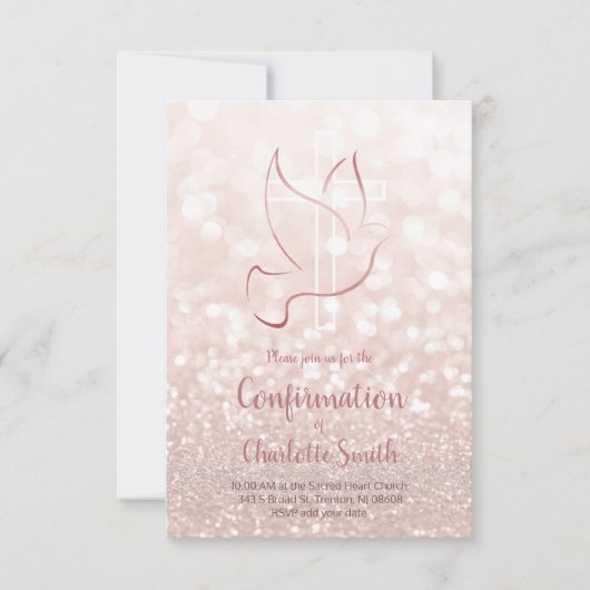 Nep-confirmatie glitters kaart (Voorkant)