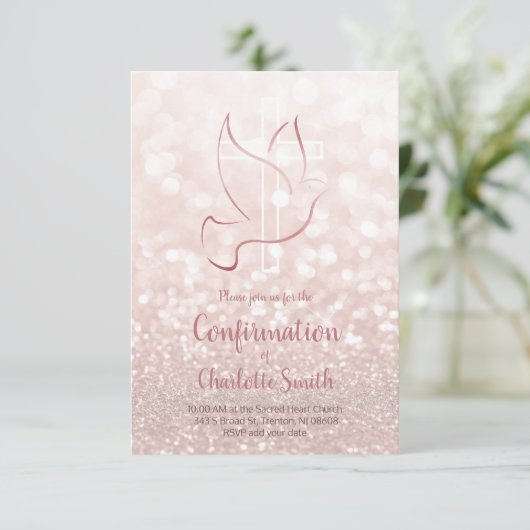 Nep-confirmatie glitters kaart (Staand voorkant)