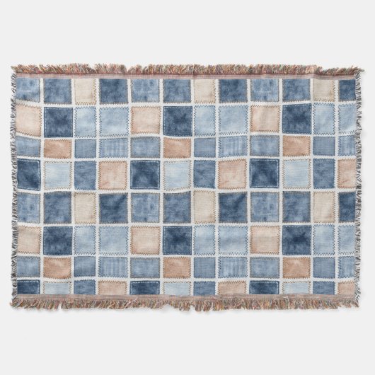 Nep Crème Denim Blauwe Broek Deken (Voorkant)